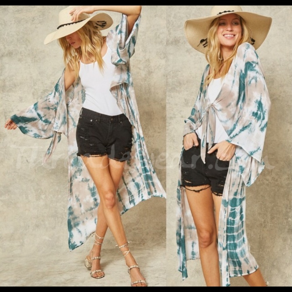🤩Tie Front Kimono Tie Dye